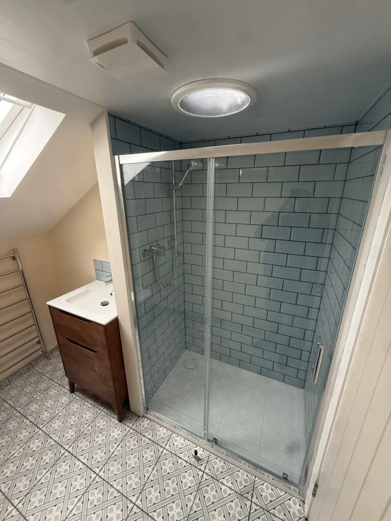 Walk-in shower with glass screen — wet room installation by Home Decor Zone, Glasgow